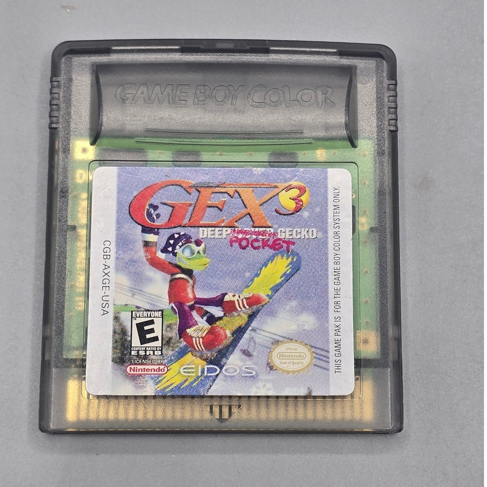 Gex 3 Nintendo Game Boy Color Game Cartridge CGB-002 Translucent 1998 Vtg OEM